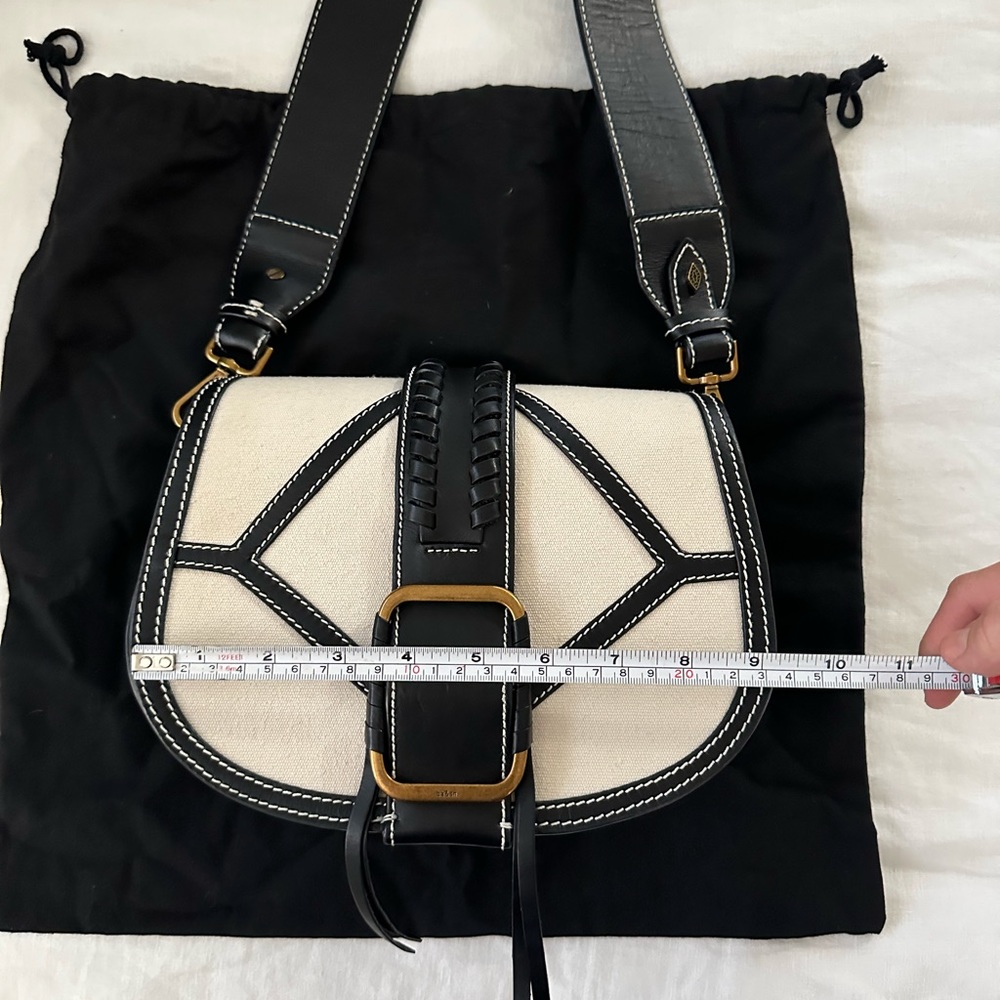 ba&sh Leather Linen Teddy Crossbody Bag - Picture 12 of 13